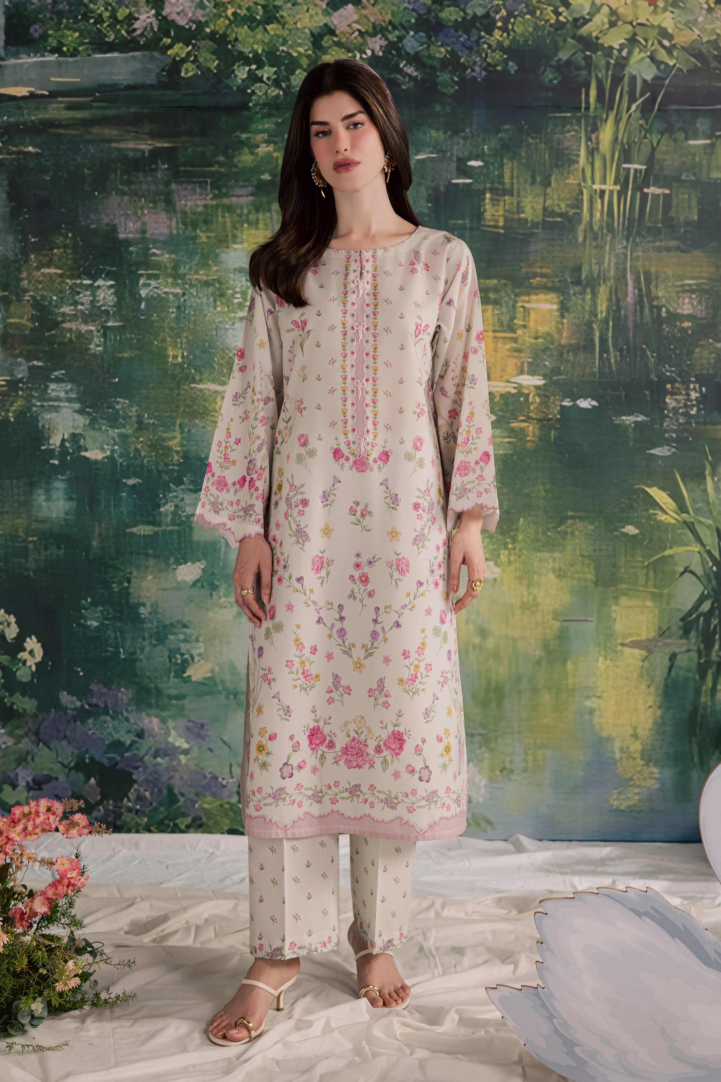  Yuki B 2Pc - Printed Lawn Dress BATIKSS26  BATIK   XS / Off White / Lawn-S / Off White / Lawn-M / Off White / Lawn-L / Off White / Lawn-XL / Off White / Lawn