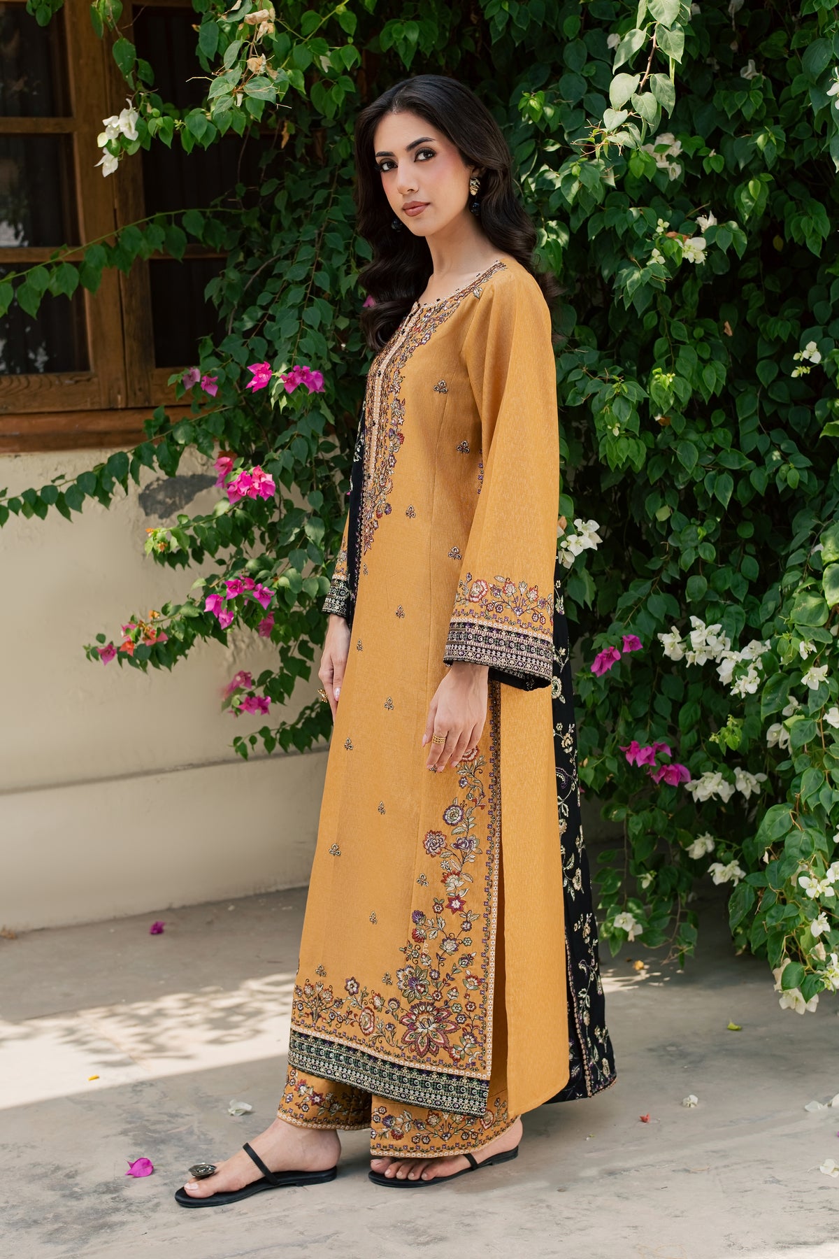 Zaar 3Pc - Embroidered Karandi Pret PRETKARANDI2026  BATIK   XS / Mustard / Karandi