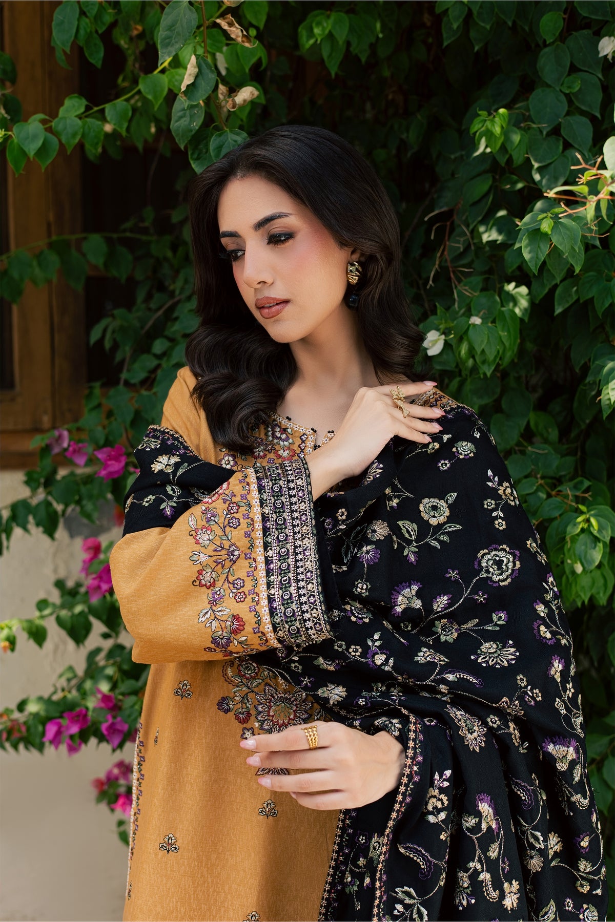 Zaar 3Pc - Embroidered Karandi Pret PRETKARANDI2026  BATIK   XS / Mustard / Karandi