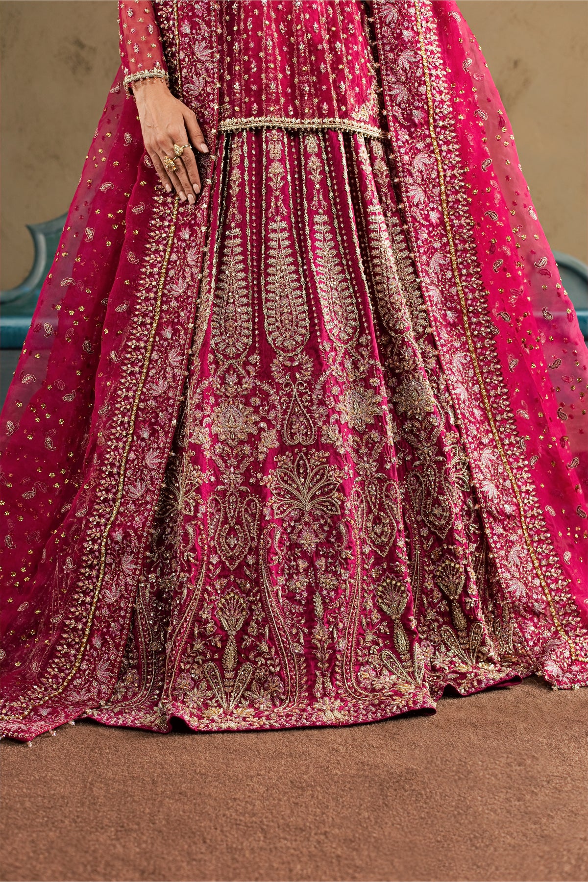 Zaleh 4Pc - Bridal Dress BATIKBRIDAL2026  BATIK   S / Magenta / Raw Silk