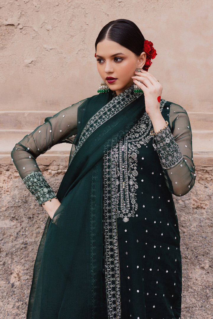  Zamurud 3Pc - Festive Luxe Pret BATIKLuxePRET  BATIK   XS / Emerald Green / Organza & Raw Silk-S / Emerald Green / Organza & Raw Silk-M / Emerald Green / Organza & Raw Silk-L / Emerald Green / Organza & Raw Silk-XL / Emerald Green / Organza & Raw Silk