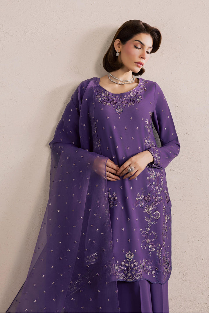  Zareen 3Pc - Festive Luxury Formal BATIKSS26  BATIK   S / Lilac Purple / Georgette-M / Lilac Purple / Georgette-L / Lilac Purple / Georgette