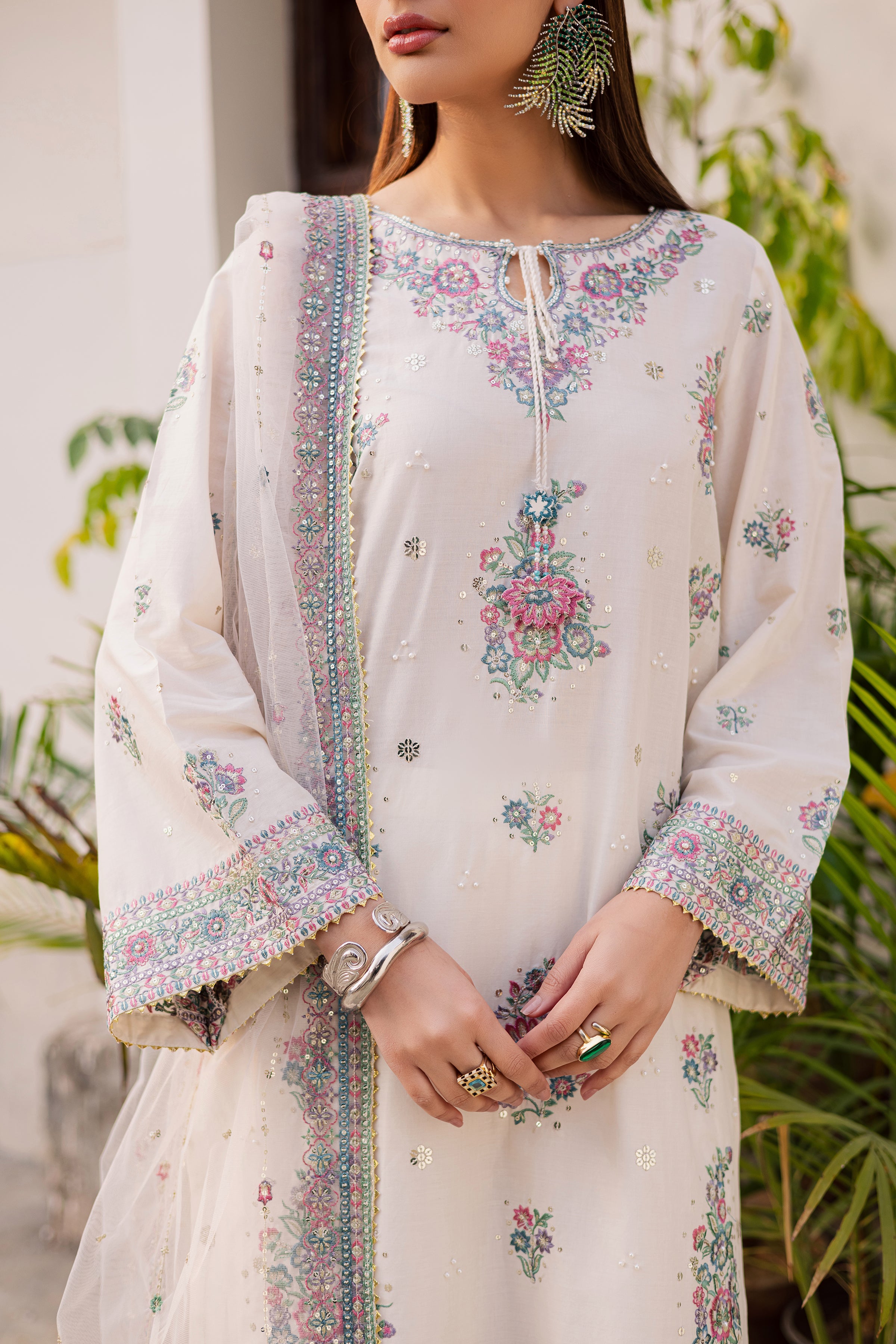  Zarkhuba 3Pc - Festive Embroidered Lawn BATIKEID2026  BATIK   XS / White Swan / Pima Lawn-S / White Swan / Pima Lawn-M / White Swan / Pima Lawn-L / White Swan / Pima Lawn-XL / White Swan / Pima Lawn