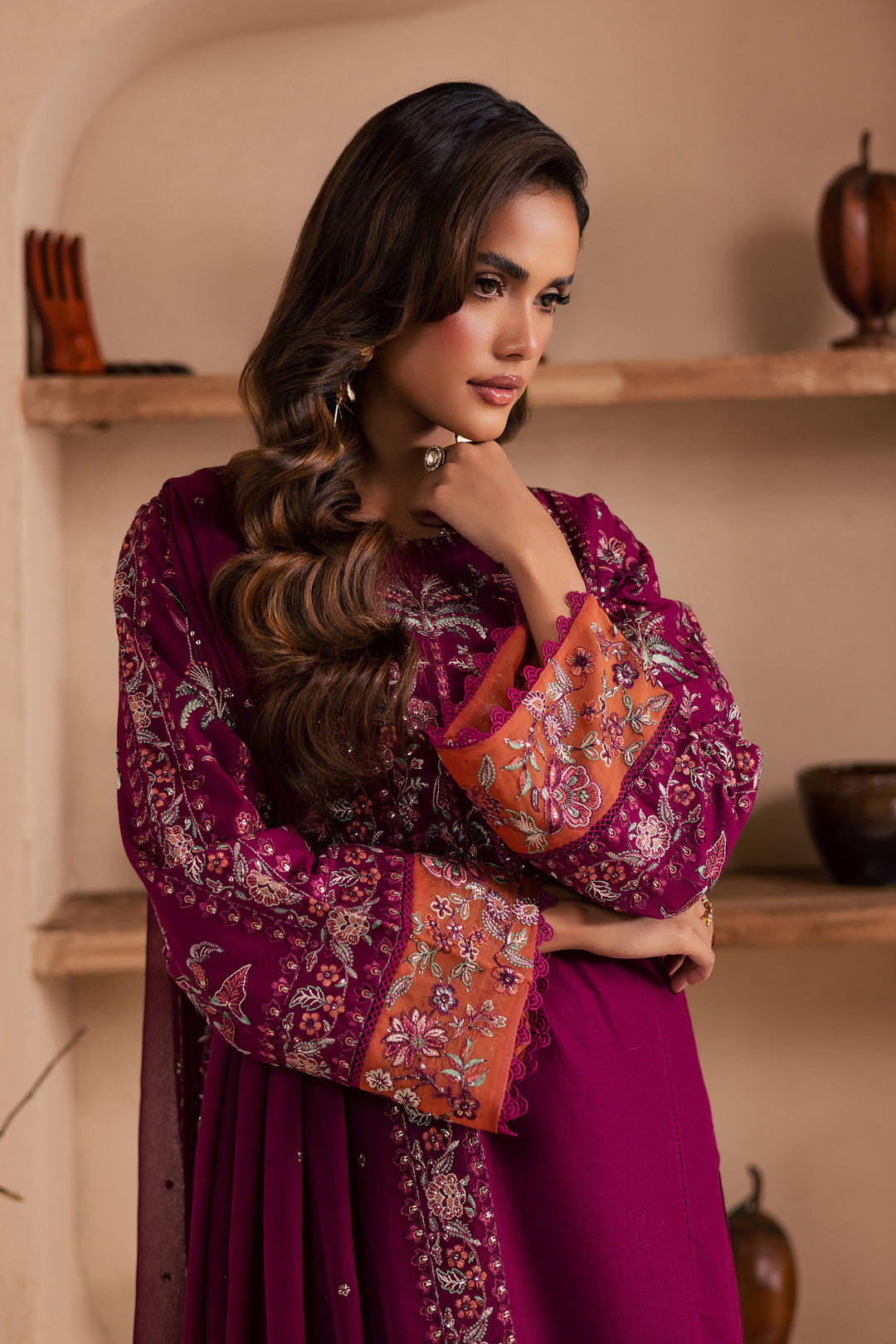  Zeva 3Pc - Embroidered Khaddar Dress BATIK WINTER PRET 2025  BATIK   XS / Beet Root / Khaddar-S / Beet Root / Khaddar-M / Beet Root / Khaddar-L / Beet Root / Khaddar-XL / Beet Root / Khaddar