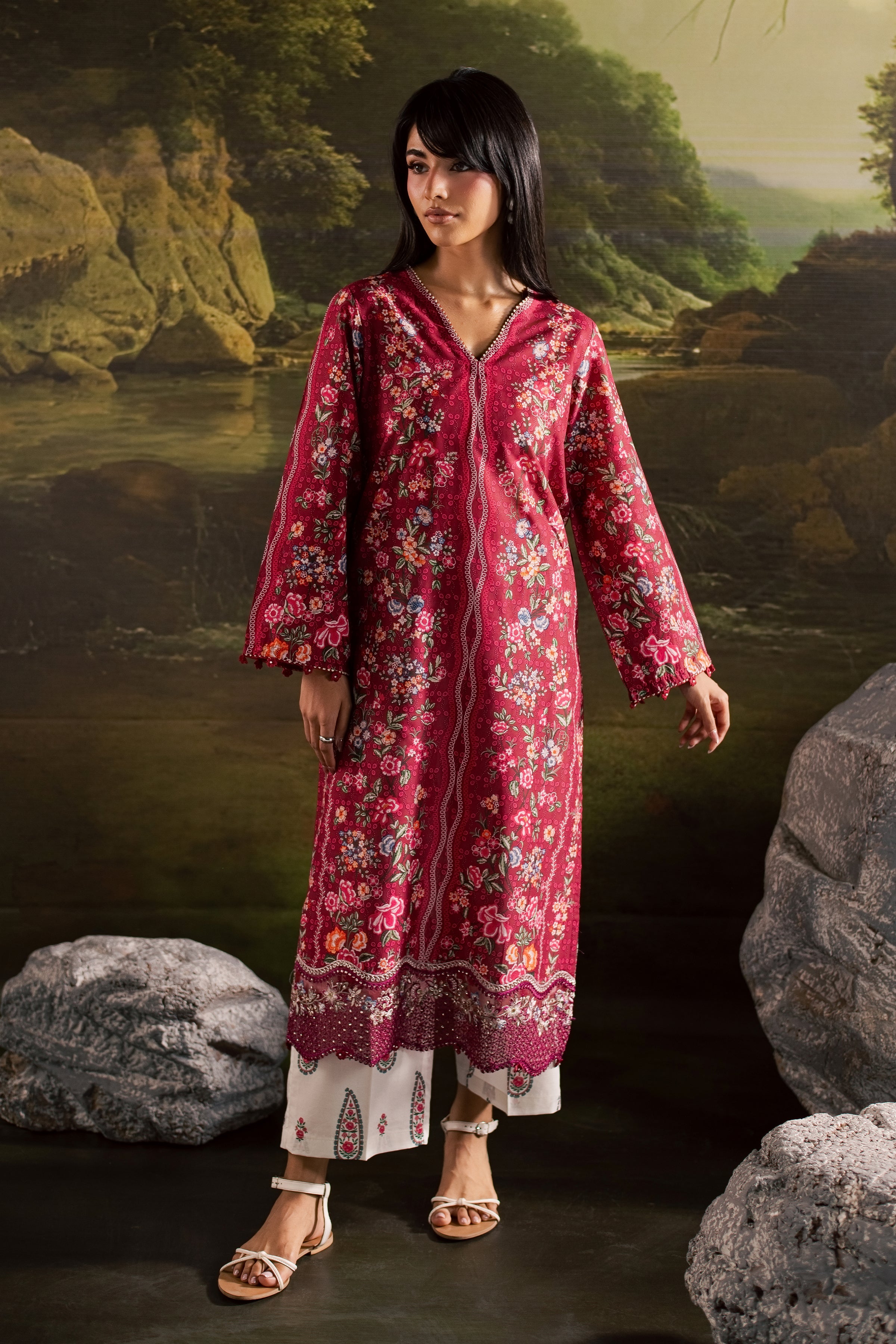  Zim 2Pc - Printed Lawn Dress BATIKSS26  BATIK   XS / Pink / Lawn-S / Pink / Lawn-M / Pink / Lawn-L / Pink / Lawn-XL / Pink / Lawn