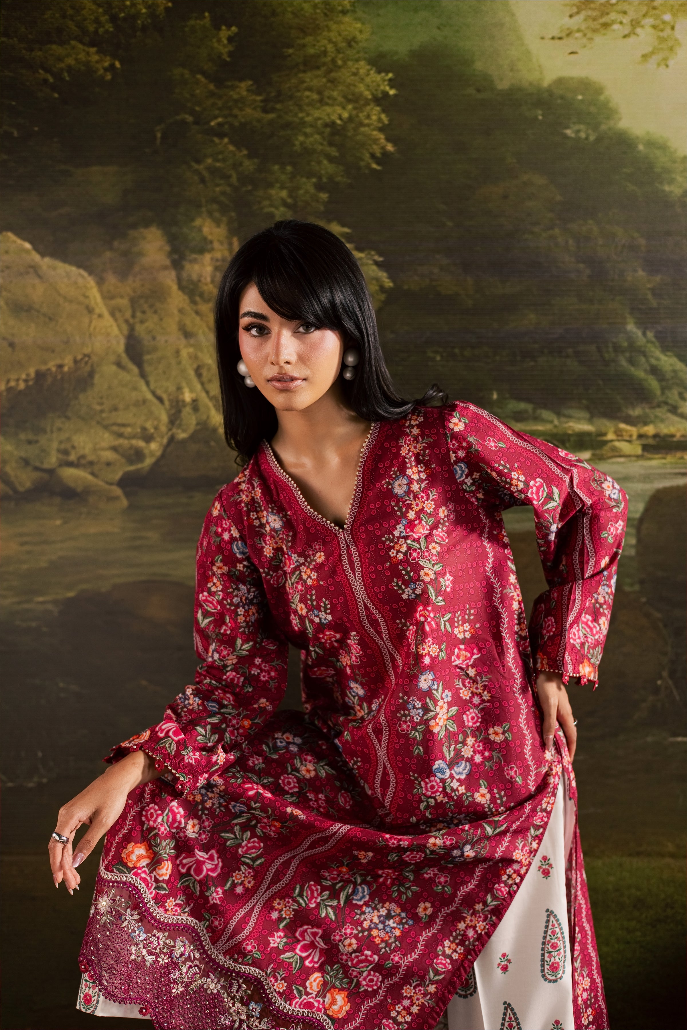  Zim 2Pc - Printed Lawn Dress BATIKSS26  BATIK   XS / Pink / Lawn-S / Pink / Lawn-M / Pink / Lawn-L / Pink / Lawn-XL / Pink / Lawn