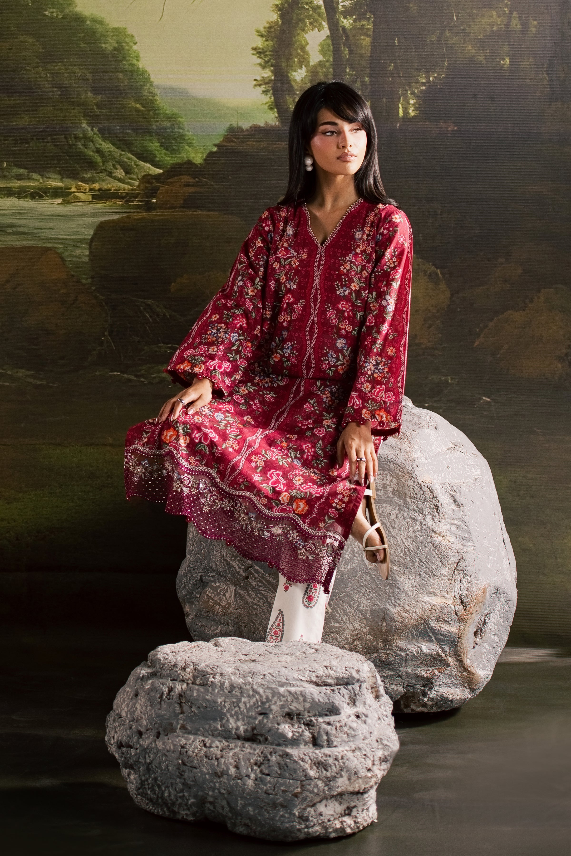  Zim 2Pc - Printed Lawn Dress BATIKSS26  BATIK   XS / Pink / Lawn-S / Pink / Lawn-M / Pink / Lawn-L / Pink / Lawn-XL / Pink / Lawn