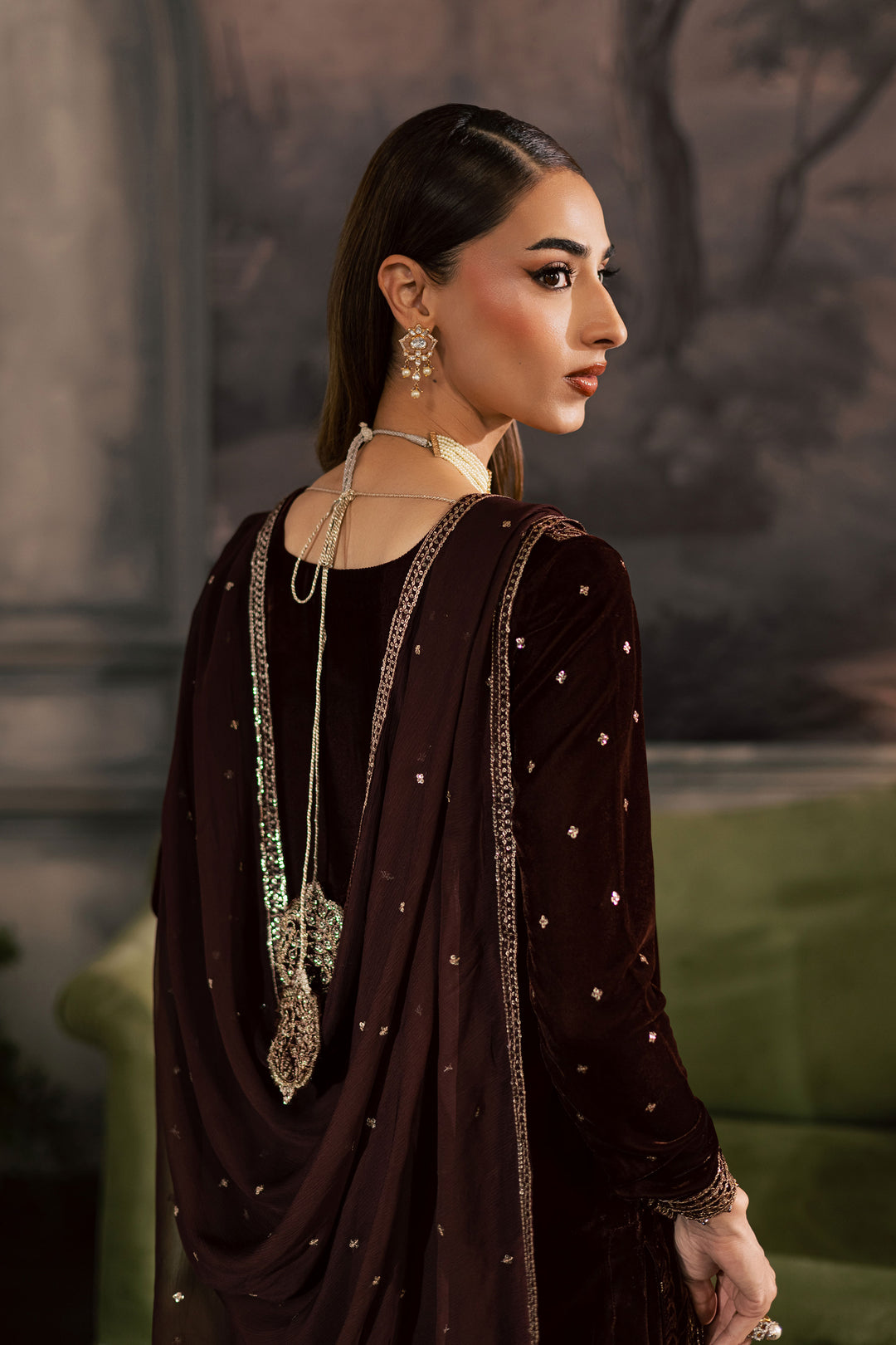  Zircon 3Pc - Velvet Luxe Pret BATIKLuxePRET2025  BATIK   XS / Brown / Velvet-S / Brown / Velvet-M / Brown / Velvet-L / Brown / Velvet-XL / Brown / Velvet