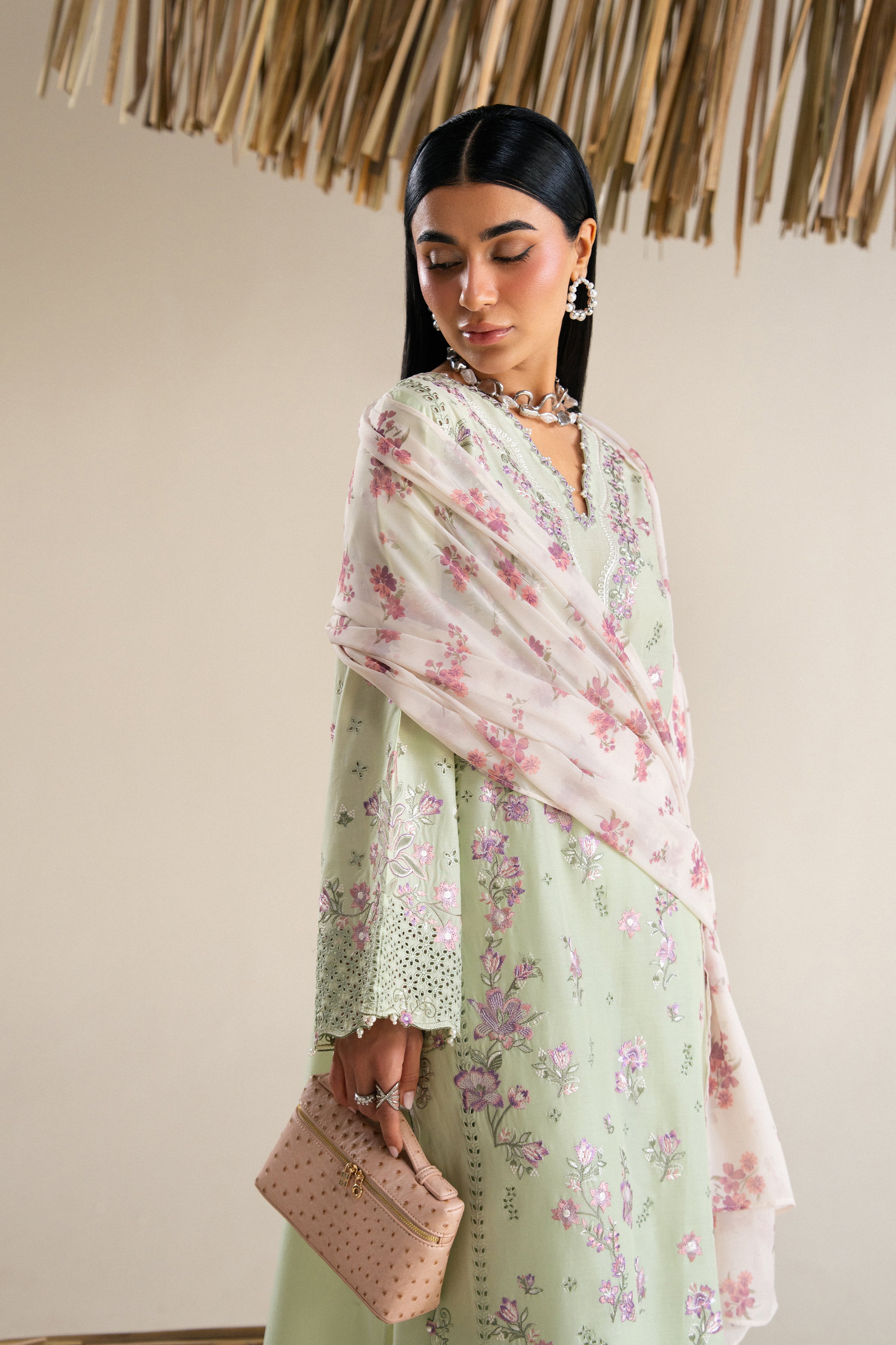  Zoey 3Pc - Festive Eid Pret BATIKSS26  BATIK   XS / Bok choy / Pima Lawn-S / Bok choy / Pima Lawn-M / Bok choy / Pima Lawn-L / Bok choy / Pima Lawn-XL / Bok choy / Pima Lawn