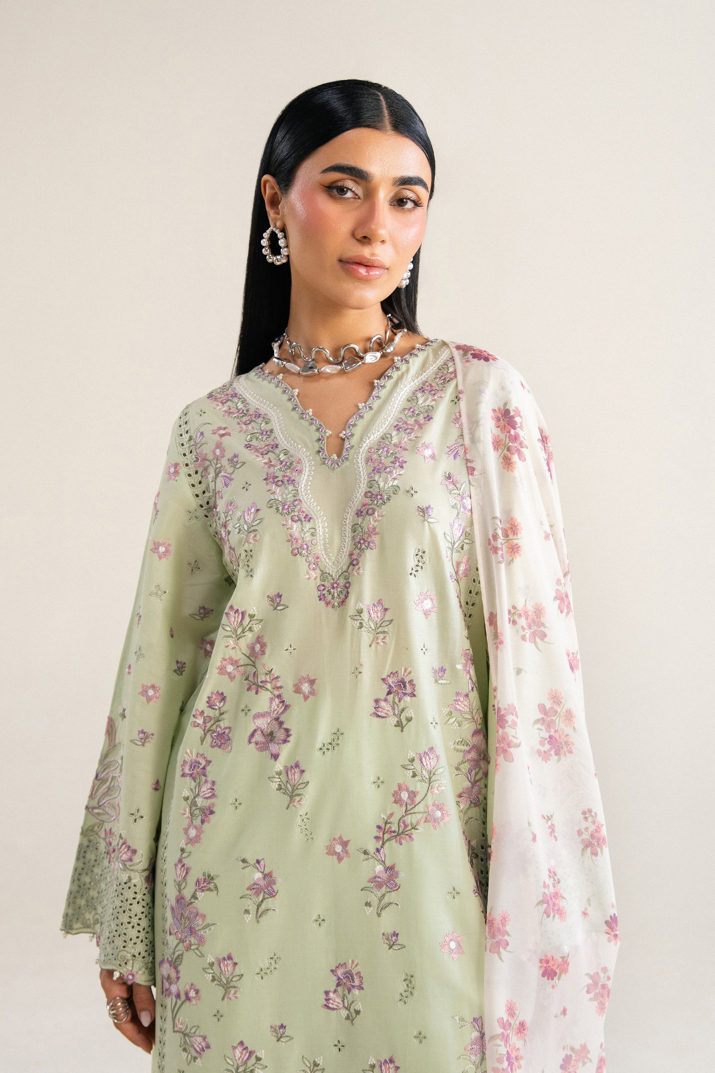  Zoey 3Pc - Festive Eid Pret BATIKSS26  BATIK   XS / Bok choy / Pima Lawn-S / Bok choy / Pima Lawn-M / Bok choy / Pima Lawn-L / Bok choy / Pima Lawn-XL / Bok choy / Pima Lawn