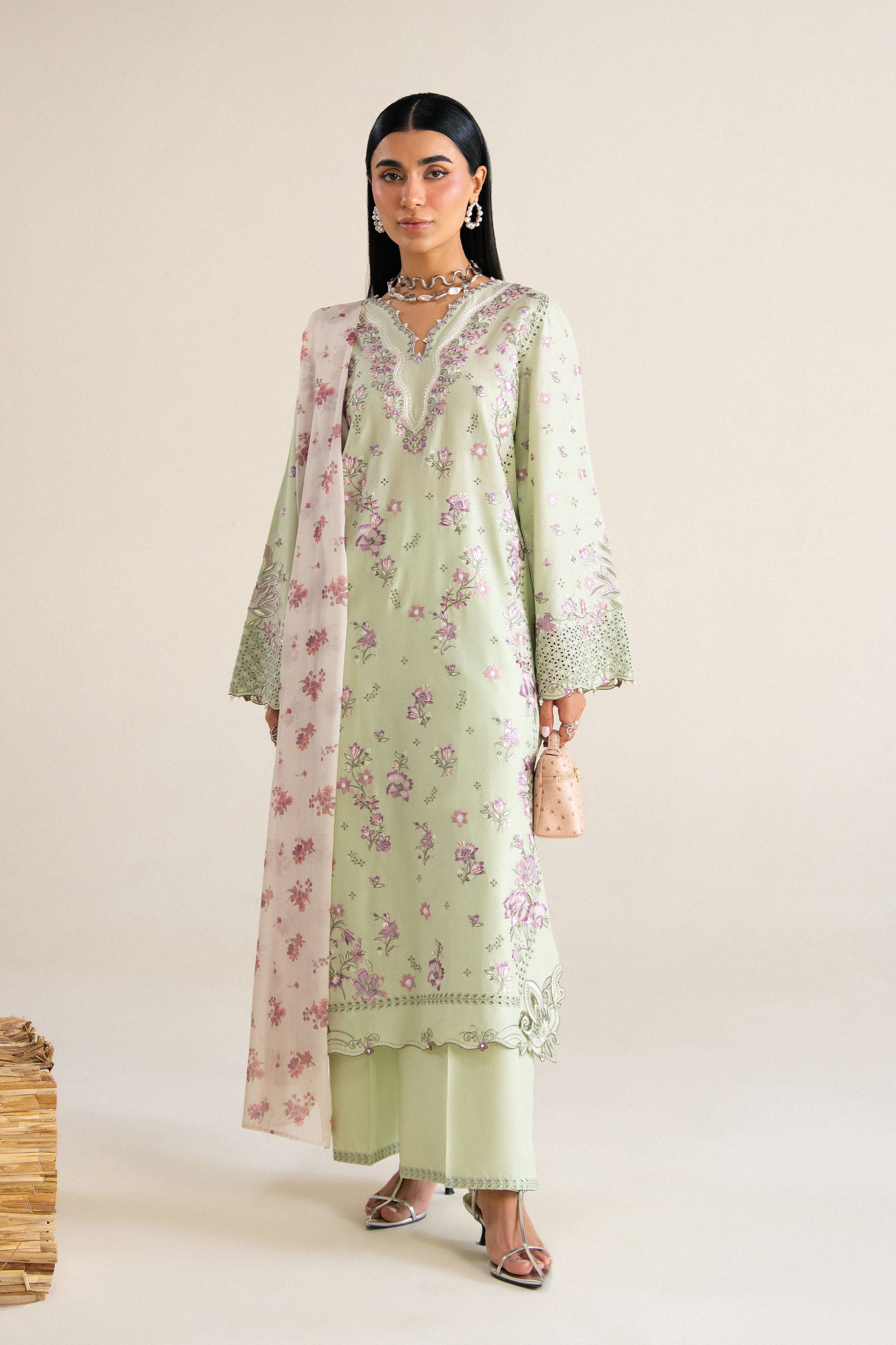  Zoey 3Pc - Festive Eid Pret BATIKSS26  BATIK   XS / Bok choy / Pima Lawn-S / Bok choy / Pima Lawn-M / Bok choy / Pima Lawn-L / Bok choy / Pima Lawn-XL / Bok choy / Pima Lawn