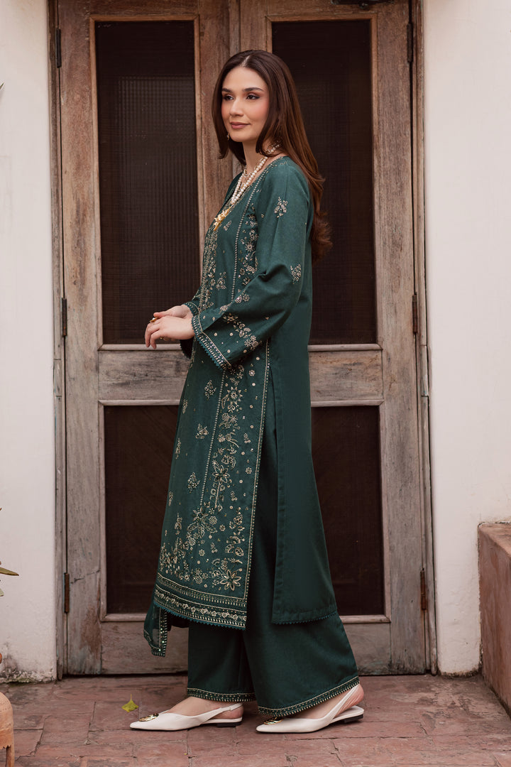  Zorro 3Pc - Embroidered Festive Pret BATIK WINTER PRET 2025  BATIK   XS / Bottle Green / Textured Cotton-S / Bottle Green / Textured Cotton-M / Bottle Green / Textured Cotton-L / Bottle Green / Textured Cotton-XL / Bottle Green / Textured Cotton