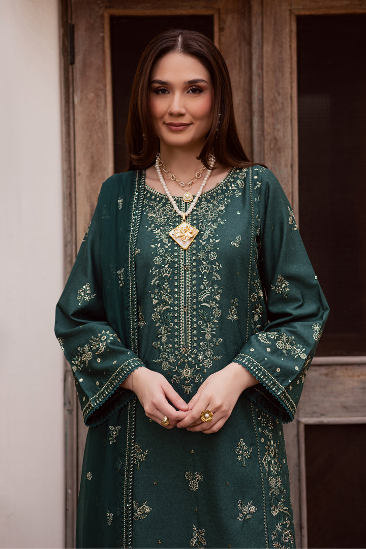  Zorro 3Pc - Embroidered Festive Pret BATIK WINTER PRET 2025  BATIK   XS / Bottle Green / Textured Cotton-S / Bottle Green / Textured Cotton-M / Bottle Green / Textured Cotton-L / Bottle Green / Textured Cotton-XL / Bottle Green / Textured Cotton