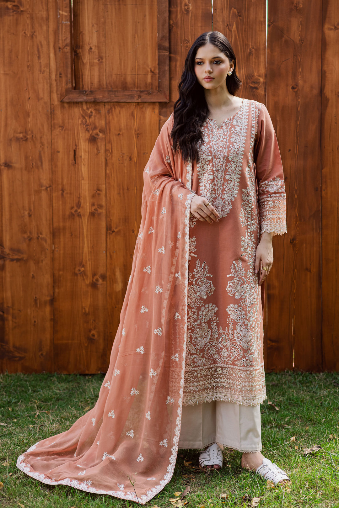  Zurah 3Pc - Embroidered Khaddar Dress BATIK WINTER PRET 2025  BATIK   XS / Coral Peach / Khaddar-S / Coral Peach / Khaddar-M / Coral Peach / Khaddar-L / Coral Peach / Khaddar-XL / Coral Peach / Khaddar