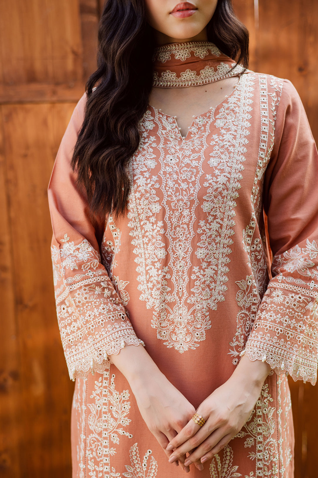  Zurah 3Pc - Embroidered Khaddar Dress BATIK WINTER PRET 2025  BATIK   XS / Coral Peach / Khaddar-S / Coral Peach / Khaddar-M / Coral Peach / Khaddar-L / Coral Peach / Khaddar-XL / Coral Peach / Khaddar