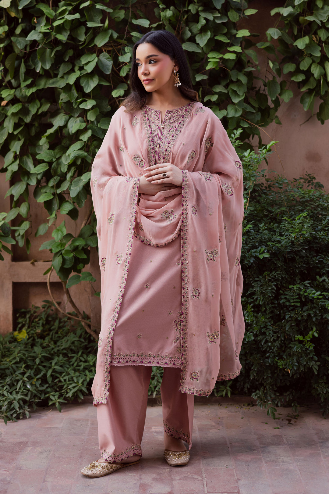 Arzu 3Pc - Embroidered Karandi Dress