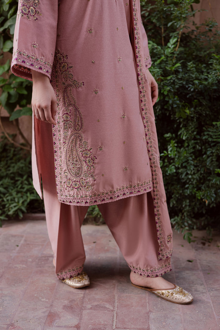 Arzu 3Pc - Embroidered Karandi Dress