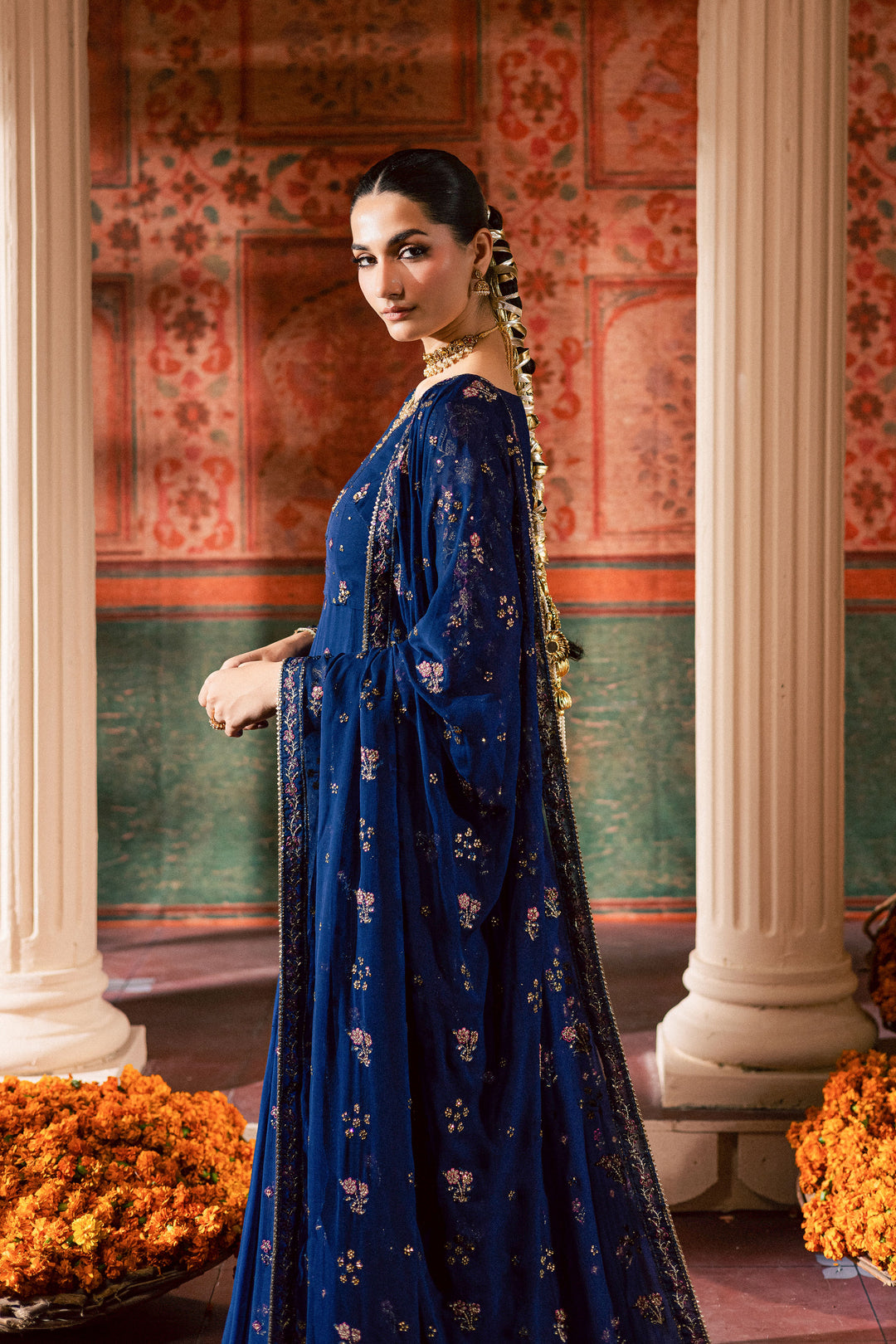 Earliblue 3Pc - Chiffon Wedding Frock