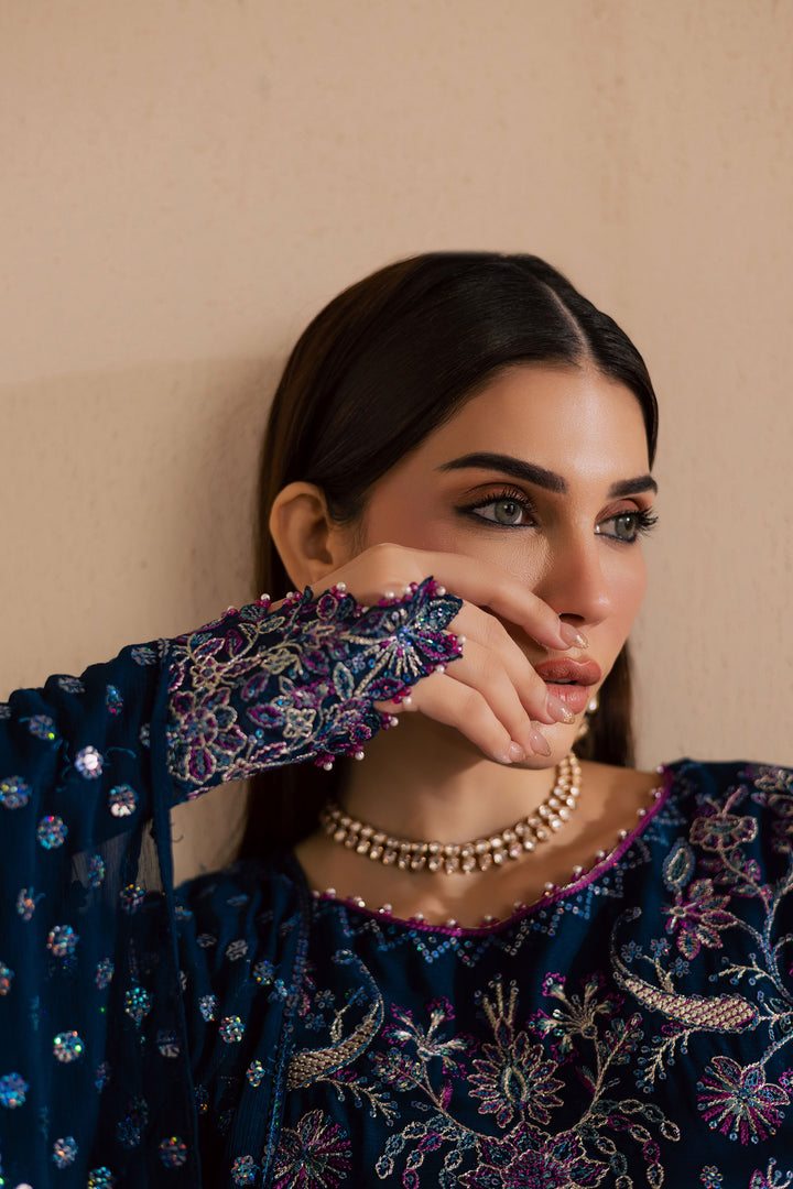 Sham e Falak 3Pc - Embroidered Luxe Pret