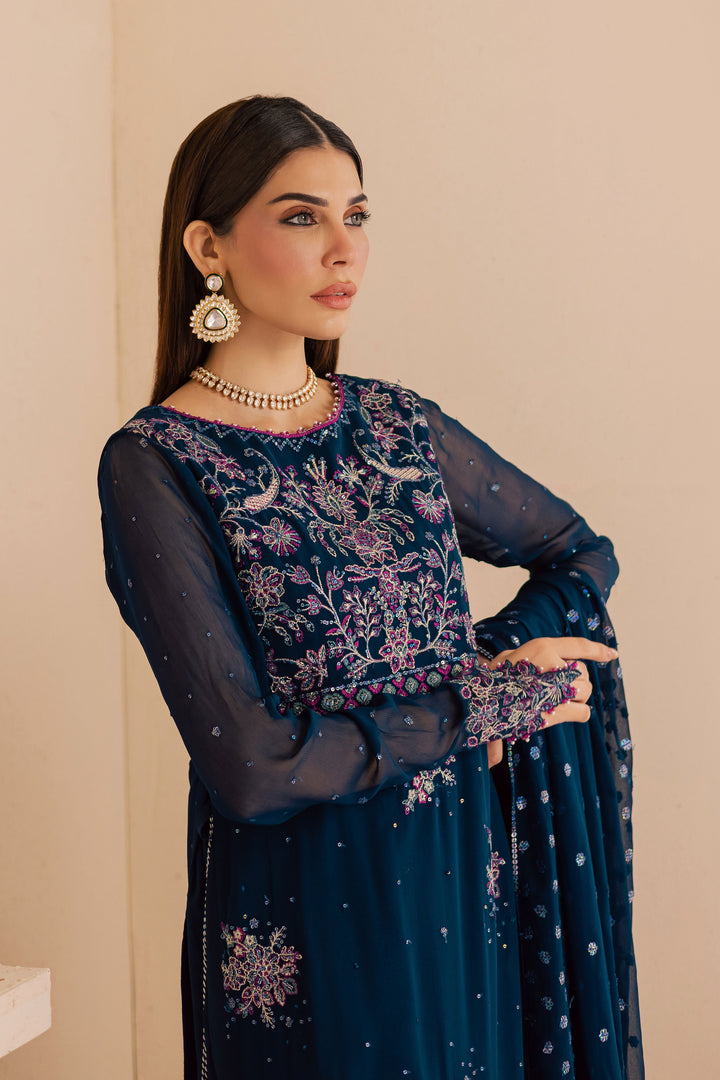 Sham e Falak 3Pc - Embroidered Luxe Pret