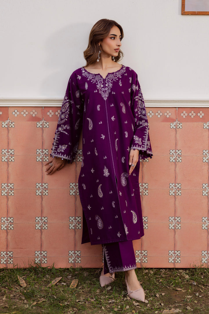 Fave 2Pc - Embroidered Khaddar Dress