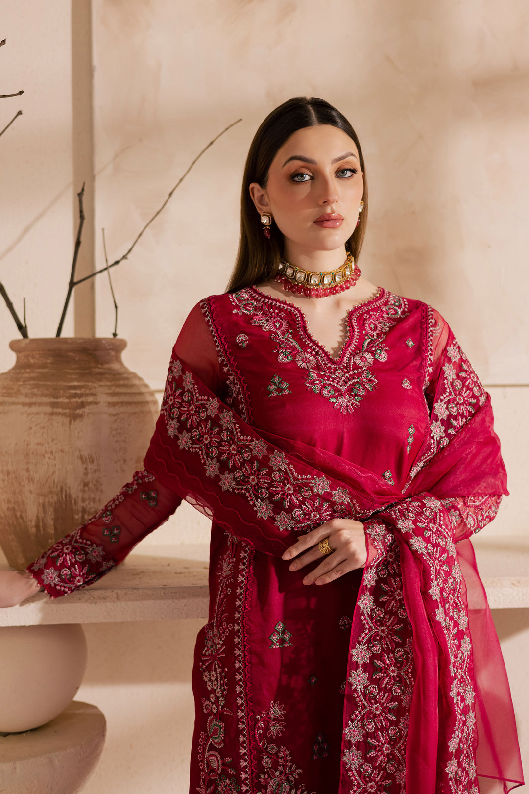 Gulshan Zara 3Pc - Embroidered Luxe Pret