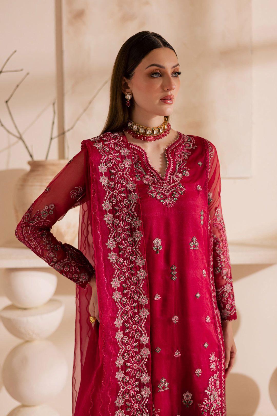 Gulshan Zara 3Pc - Embroidered Luxe Pret
