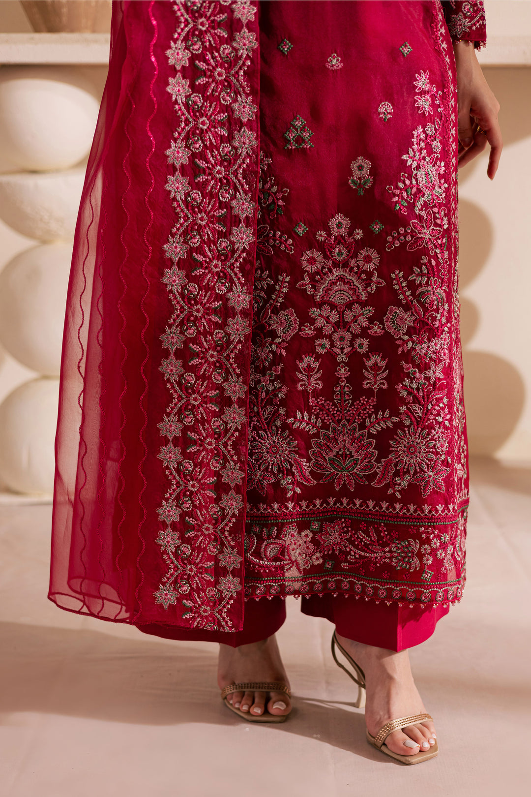 Gulshan Zara 3Pc - Embroidered Luxe Pret