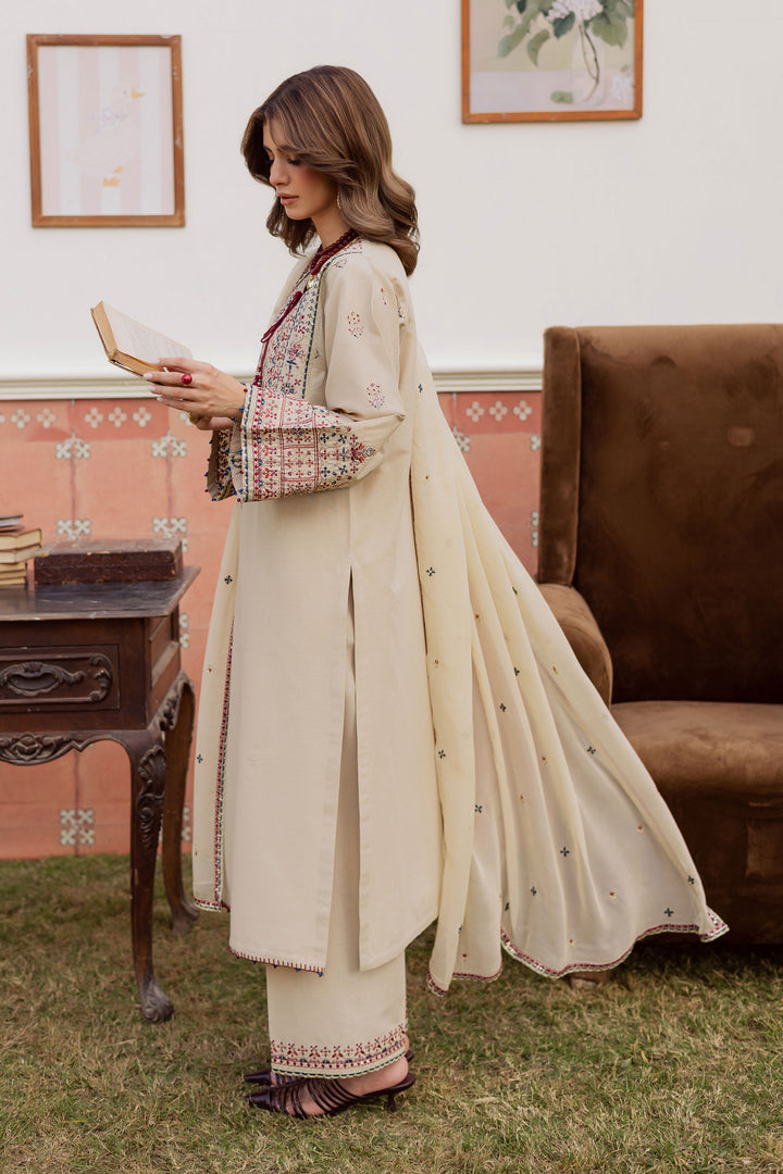 Nahin 3Pc - Embroidered Khaddar Dress