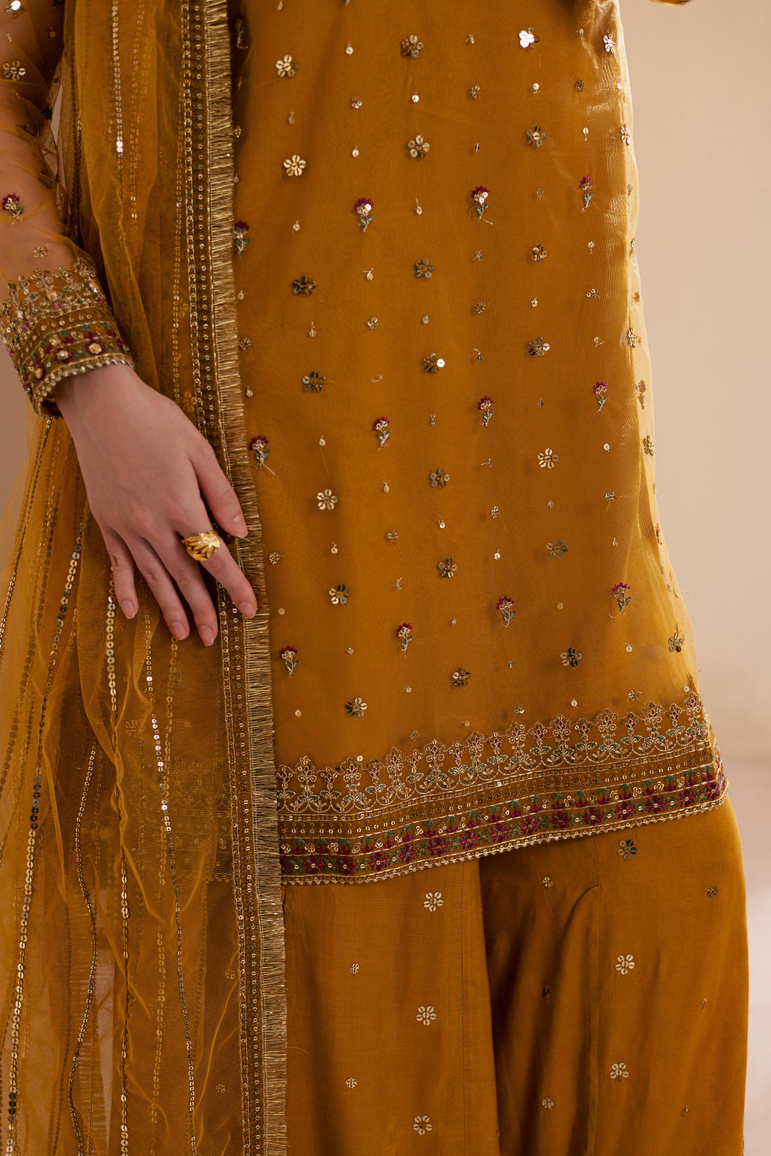 Noura 3Pc - Embroidered Luxe Pret