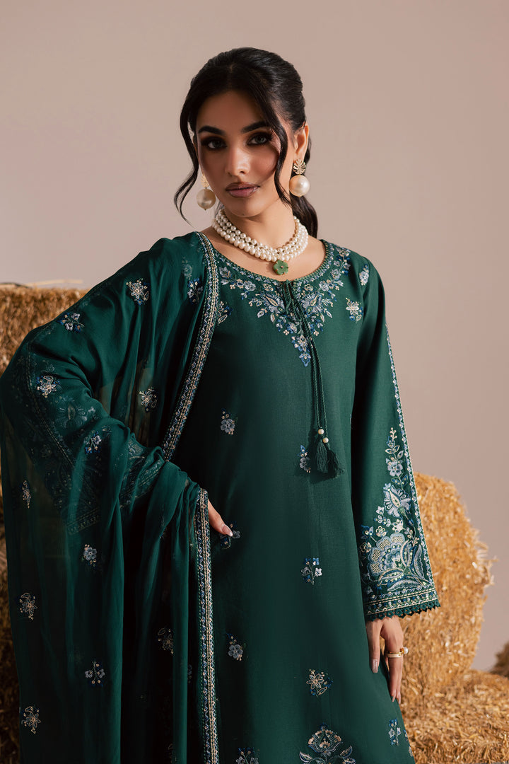 Nuriya 3Pc - Embroidered Khaddar Dress