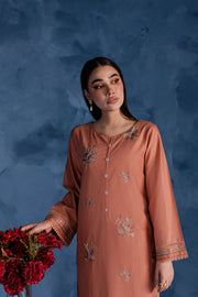 Peach Flower 2Pc - Embroidered Lawn Dress - BATIK