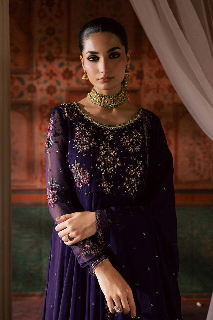 Plum Pearl 3Pc - Chiffon Wedding Frock