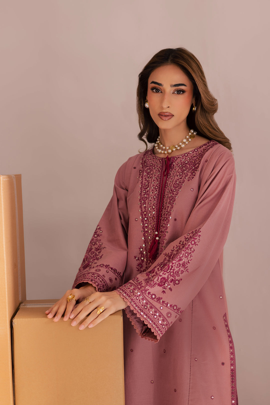 Roop 2Pc - Embroidered Khaddar Dress