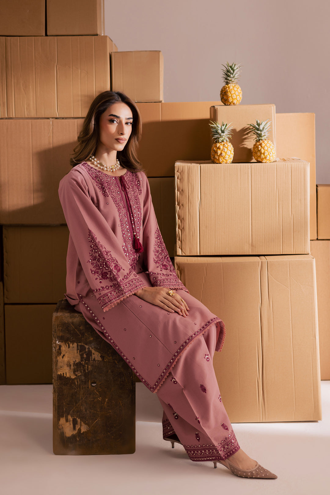 Roop 2Pc - Embroidered Khaddar Dress