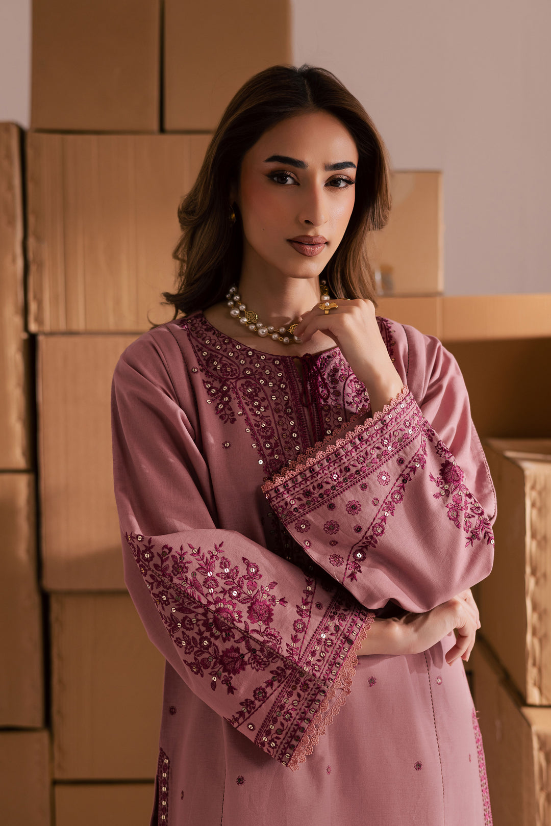 Roop 2Pc - Embroidered Khaddar Dress