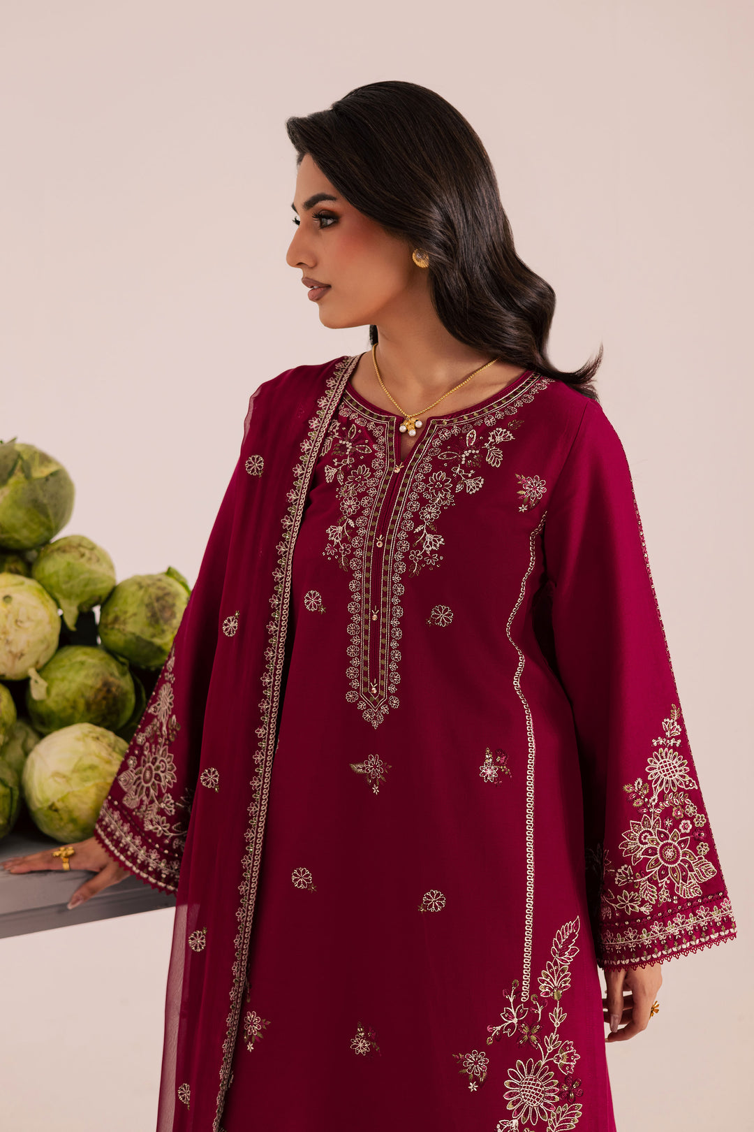 Royal Russel 3Pc - Embroidered Khaddar Dress