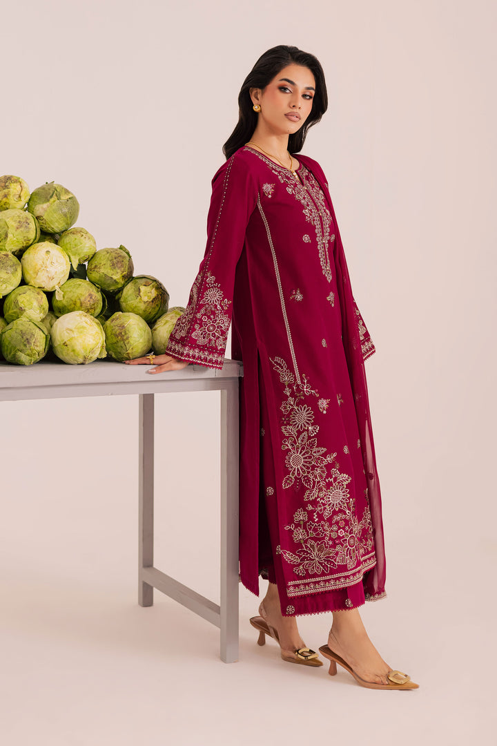 Royal Russel 3Pc - Embroidered Khaddar Dress