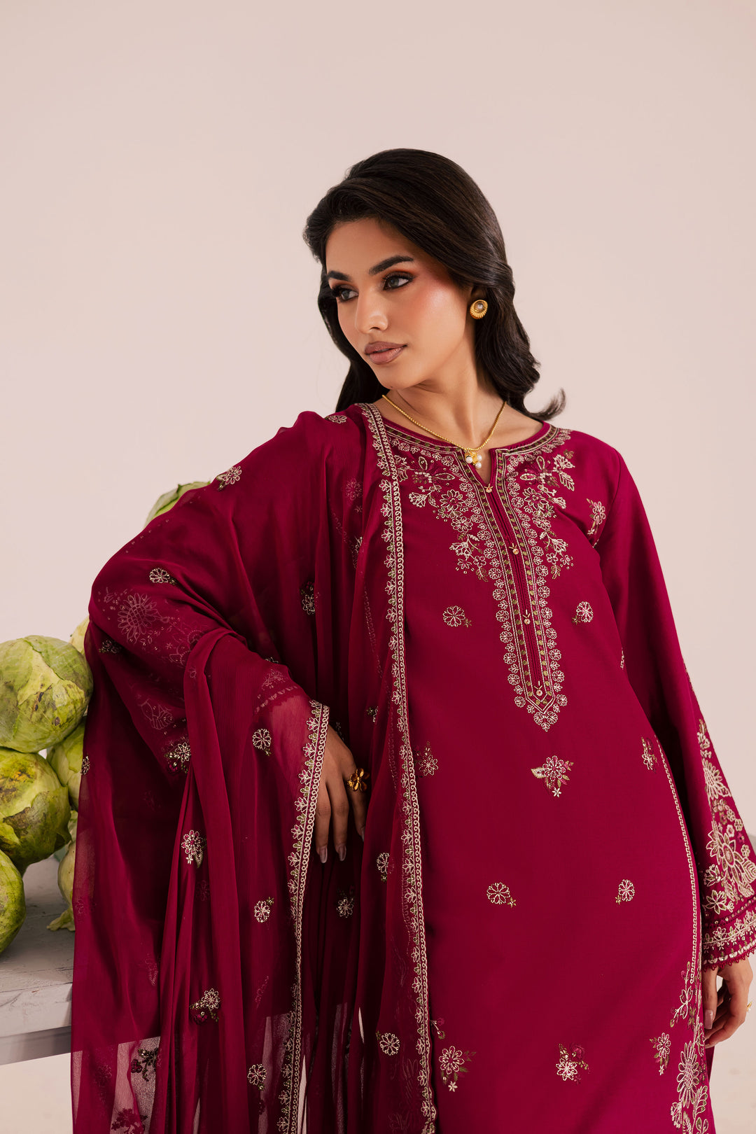 Royal Russel 3Pc - Embroidered Khaddar Dress