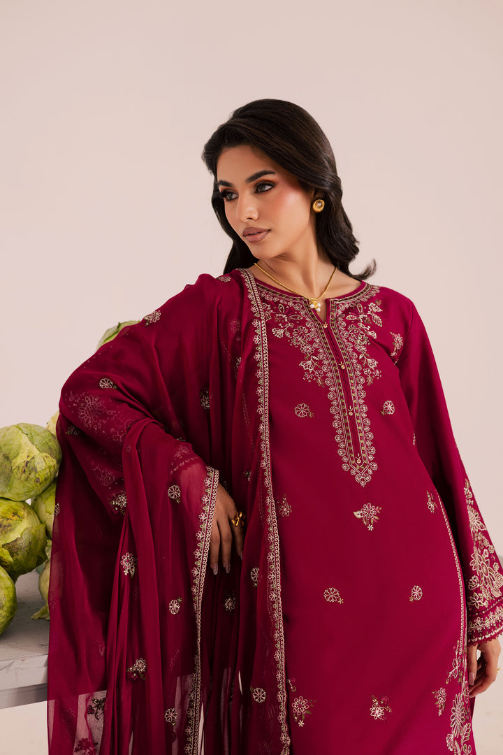 Royal Russel 3Pc - Embroidered Khaddar Dress