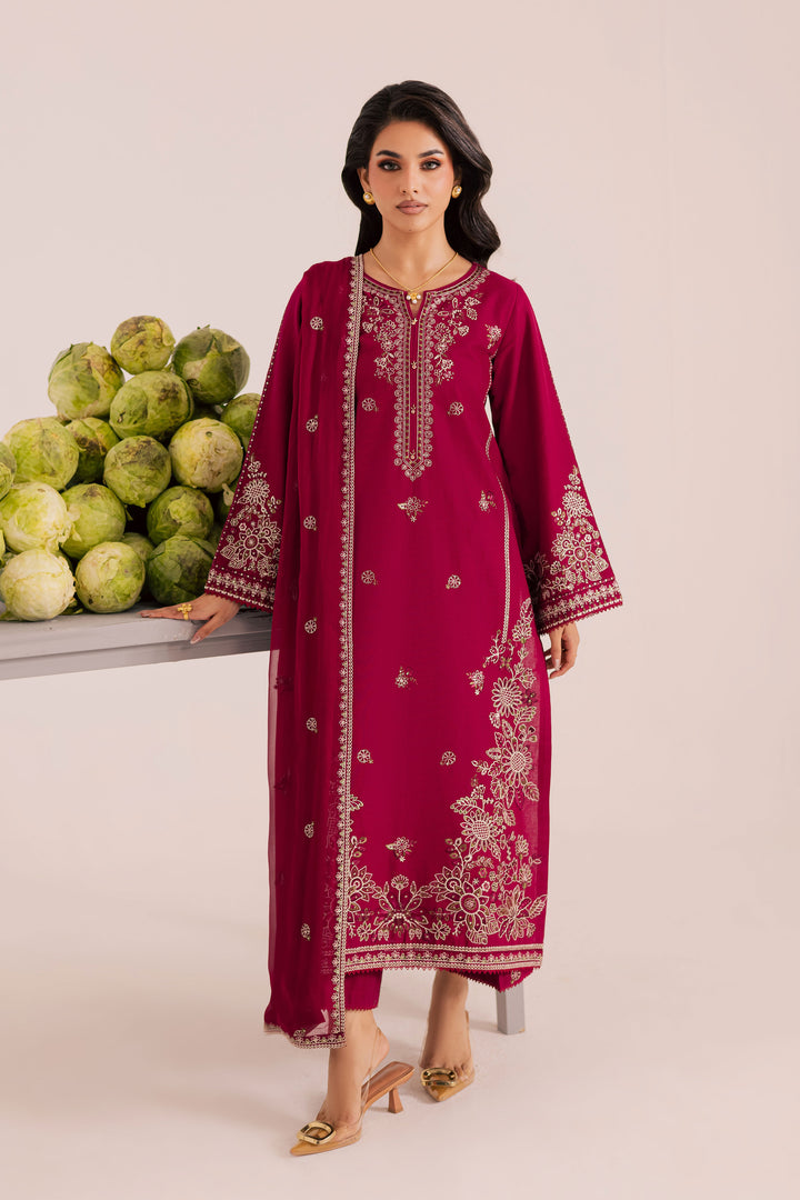 Royal Russel 3Pc - Embroidered Khaddar Dress