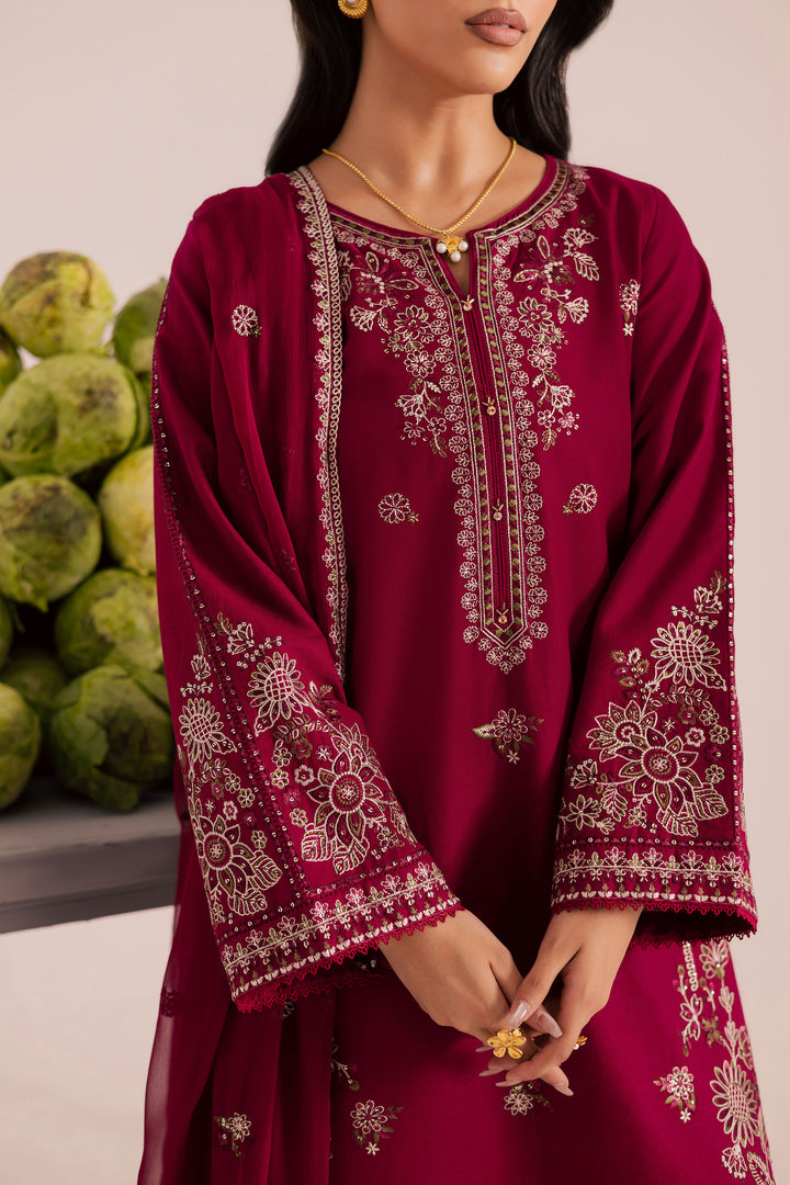 Royal Russel 3Pc - Embroidered Khaddar Dress