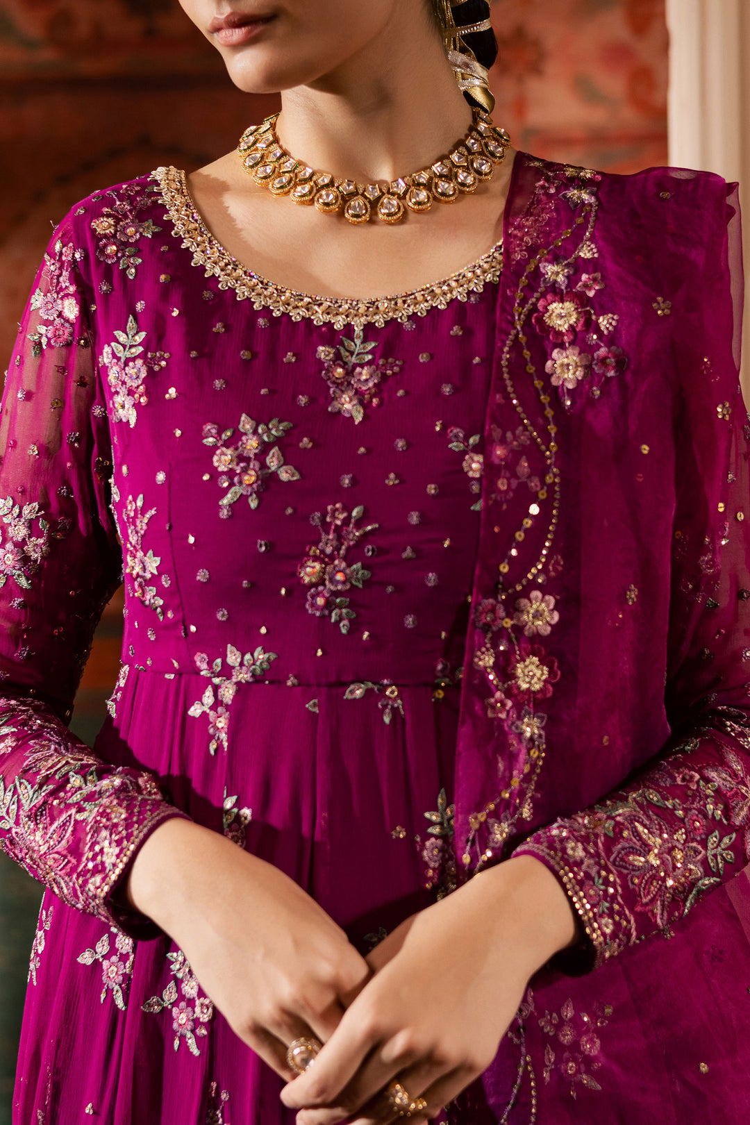 Sehar 3Pc - Chiffon Wedding Frock