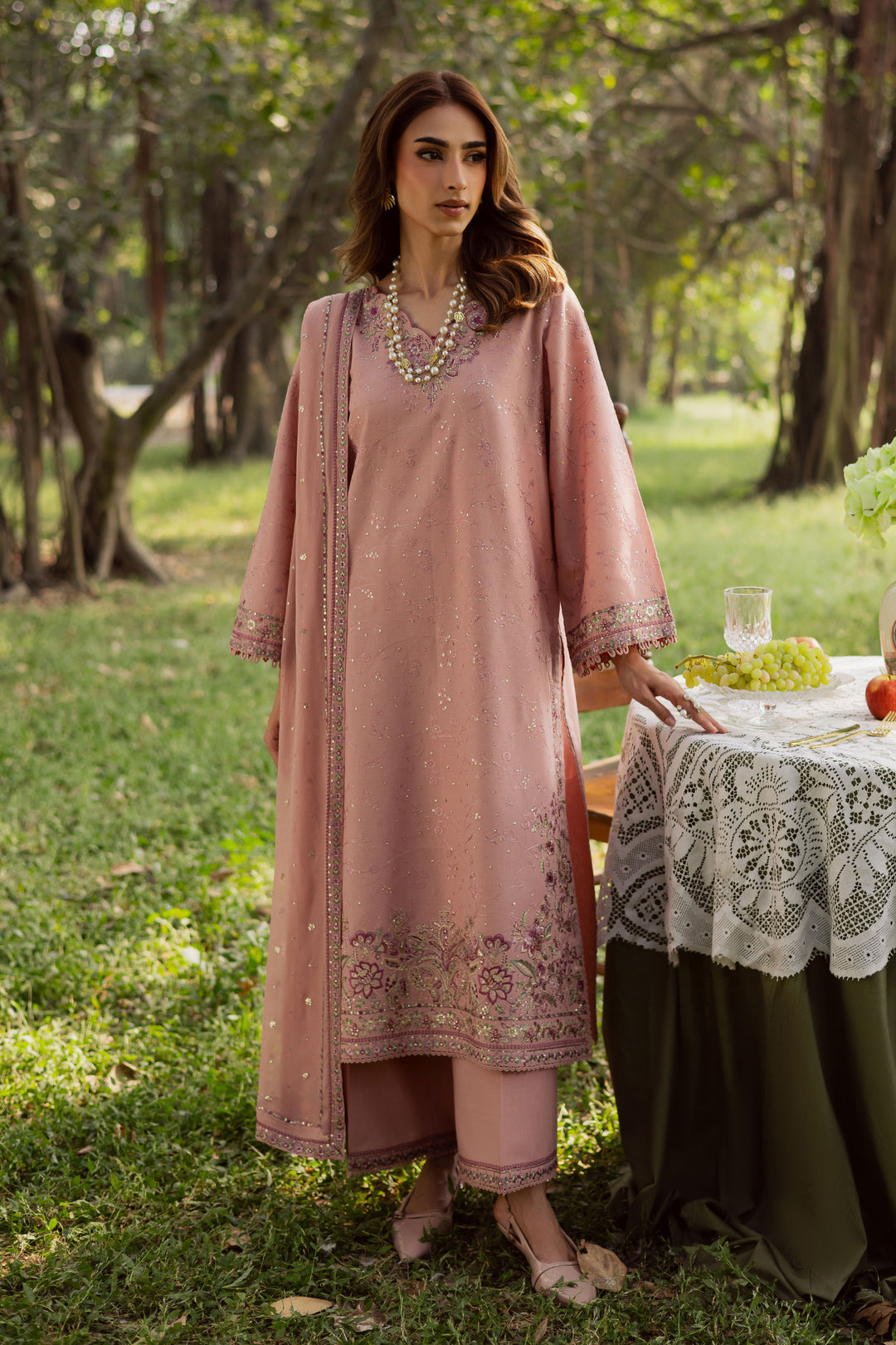 Taffy Pie 3Pc - Embroidered Khaddar Dress