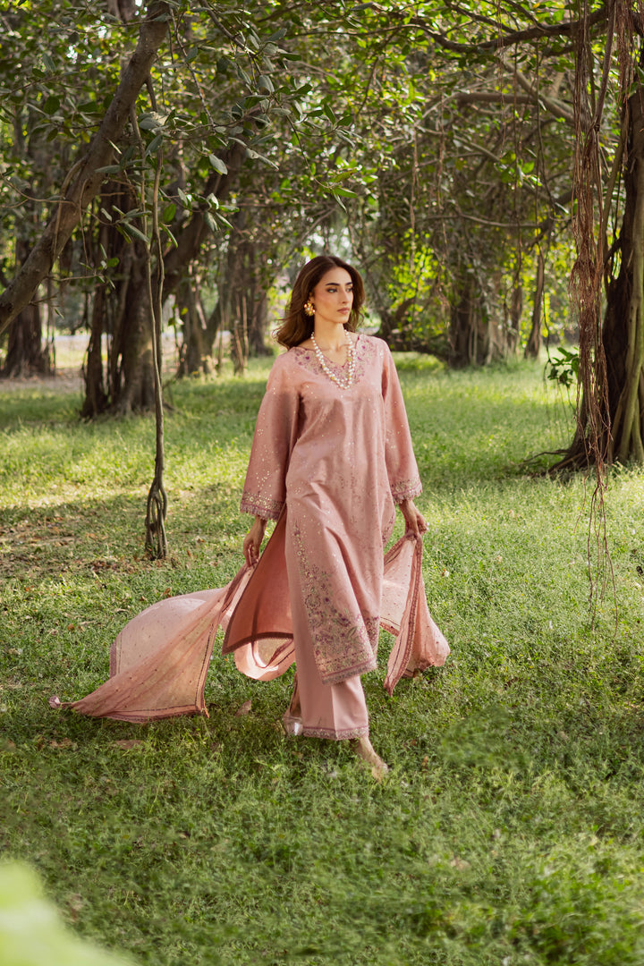 Taffy Pie 3Pc - Embroidered Khaddar Dress