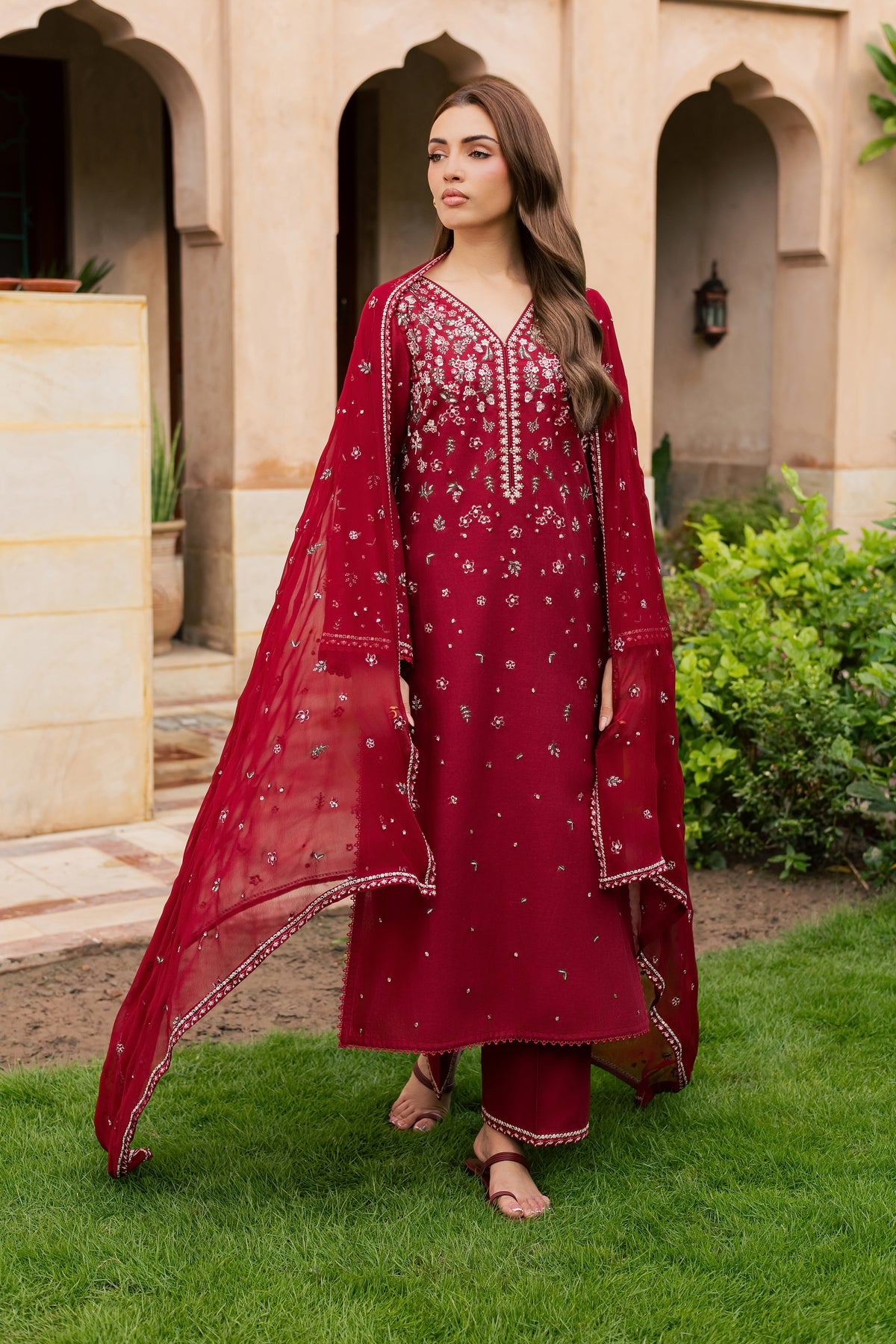 Ruby Araasta 3Pc - Embroidered Khaddar Pret