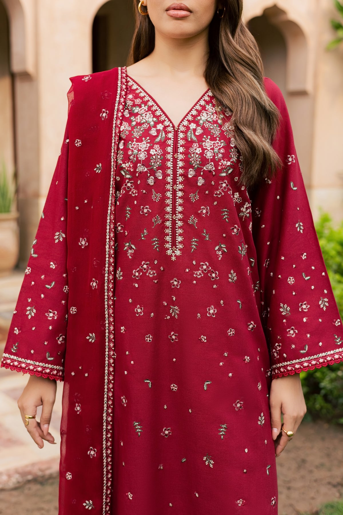 Ruby Araasta 3Pc - Embroidered Khaddar Pret