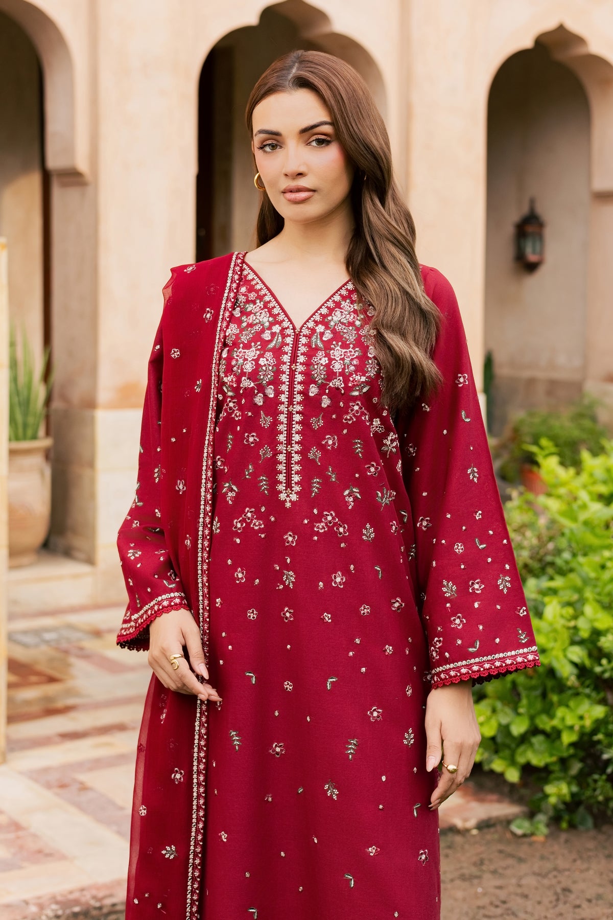 Ruby Araasta 3Pc - Embroidered Khaddar Pret