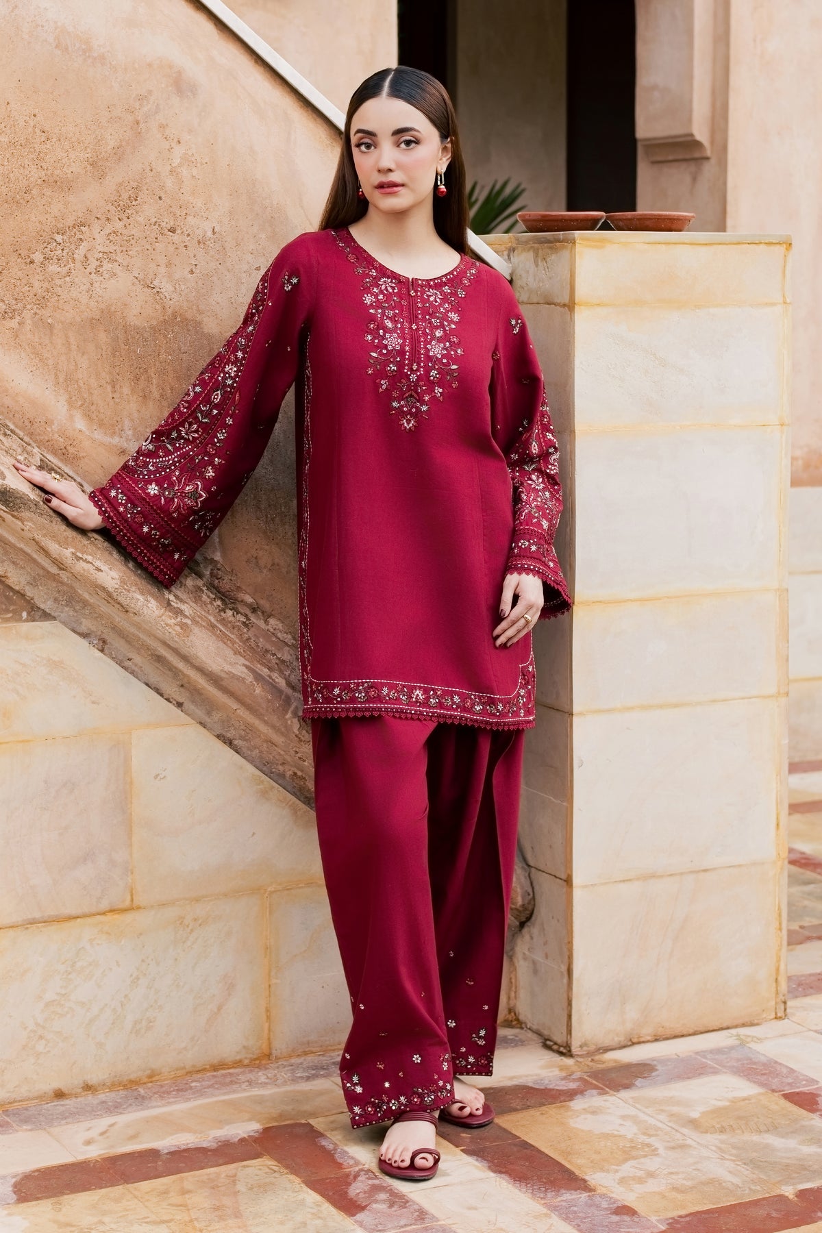 Royal Loom 2Pc - Embroidered Khaddar Pret