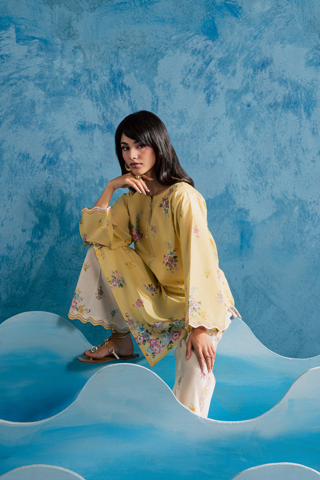 Lime floret 2Pc - Printed Lawn Dress